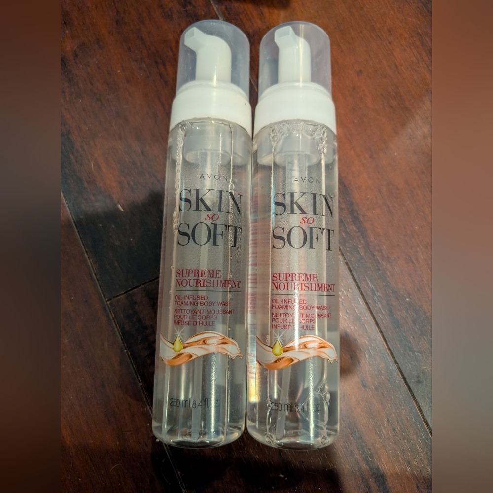 2 Avon Skin So Soft Supreme Nourishment Oil Infused Foaming Body Wash 8.4oz